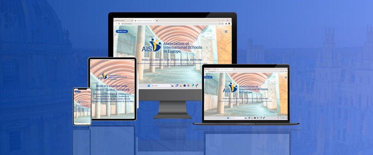 The AIS Europe website on desktop, laptop, tablet and phone